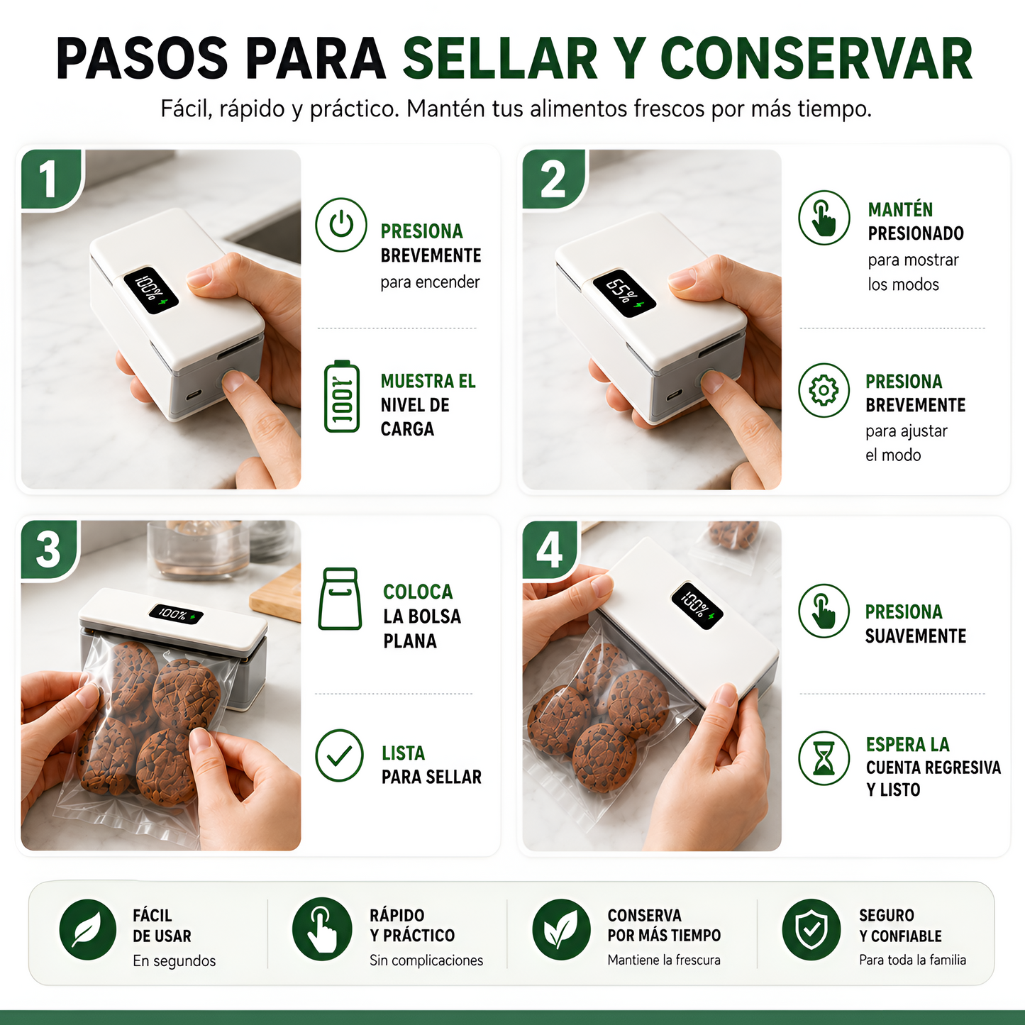 Sellador de Bolsas magnético  para  Cocina